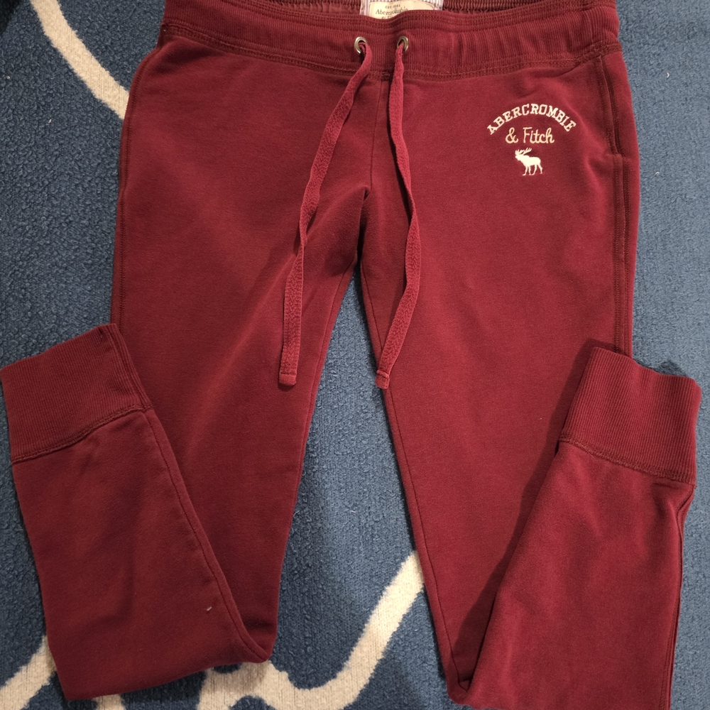Vintage Y2K Abercrombie & Fitch Burgundy Joggers